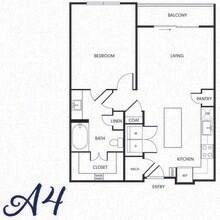 One-Bedroom (A4) 1154 floor plan